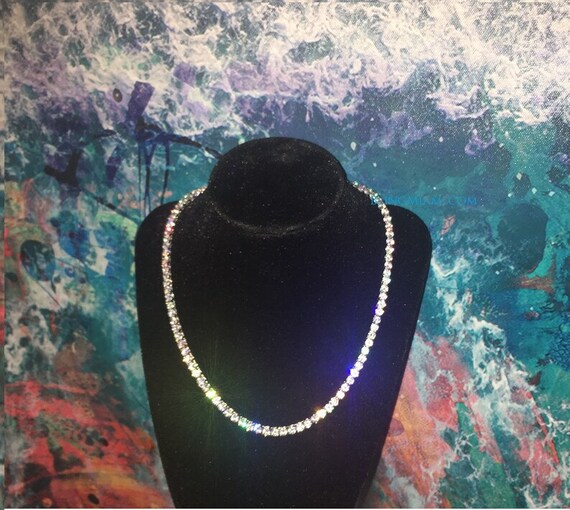 Baby Blue Tennis Necklace Baby Blue 