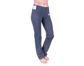 High Waist Cotton Yoga Pants Not See-Through Opaque Long Length Sweatpants With Pockets