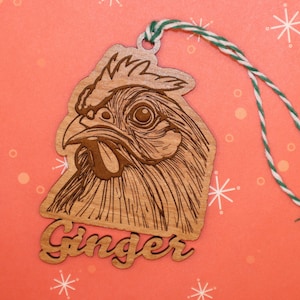 Personalized Chicken Christmas Ornament, Pet Chicken Memorial