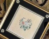 Antique Sampler English Georgian Needlework Picture Embroidered Flowers
