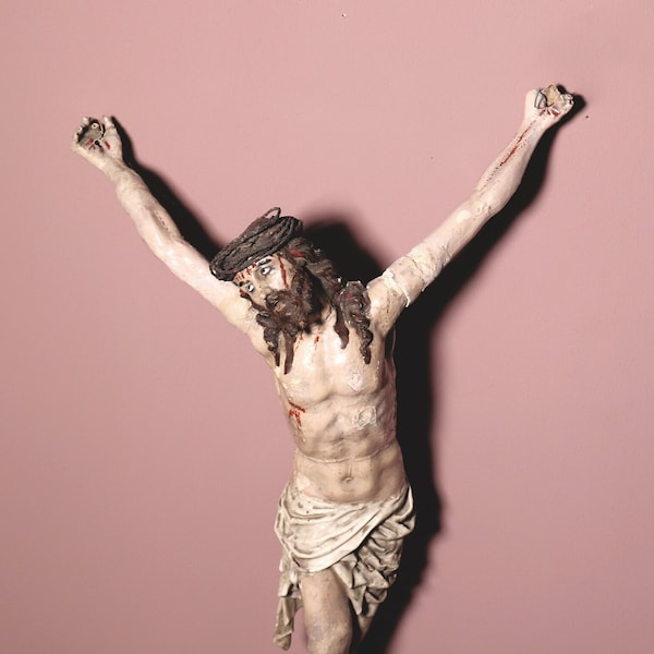 Antique Figure Of Christ 18th Century Papier Mache Corpus Christi Crucifix Sculpture Religious Art
