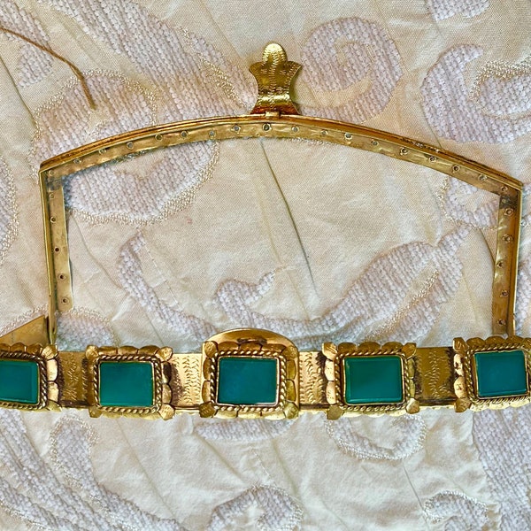 Antique Bag Frame Jeweled Ormolu