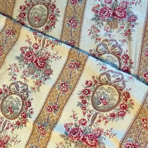 Antique Printed Linen Fabric French Toile 242cm