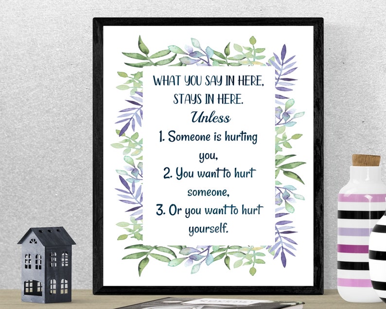 What You Say in Here Stays in Here Unless Print Counselor | Etsy