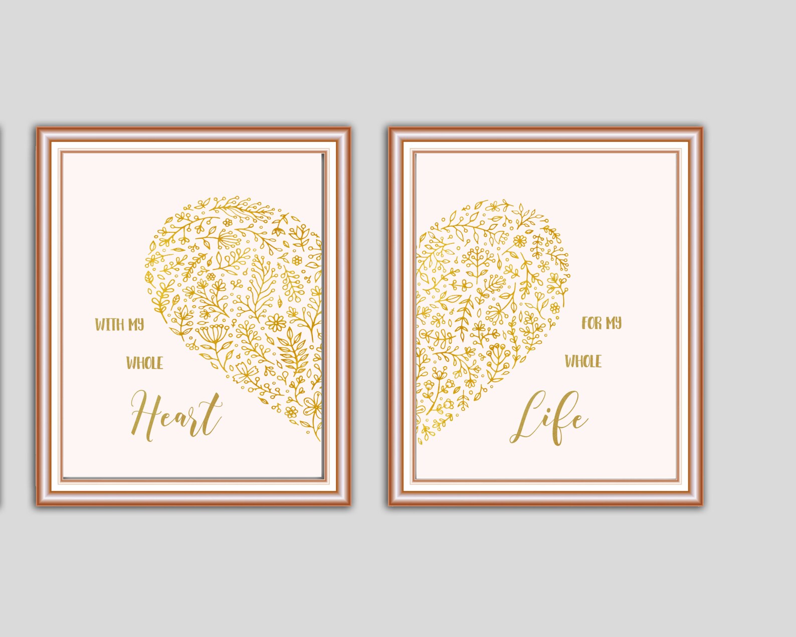 With My Whole Heart For My Whole Life Set Of 2 Prints ...