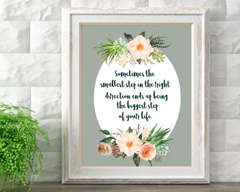 Therapist Office Inspirational Floral Quote Printable Wall Art