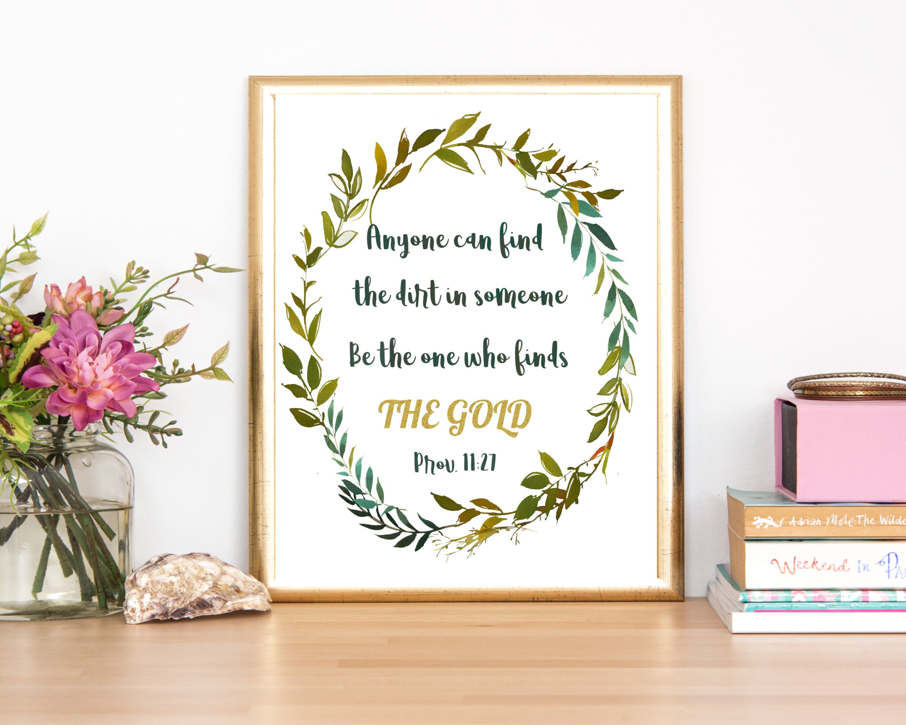 Anyone Can Find The Dirt In Someone Bible Verse Proverbs 11:27 - Etsy Uk