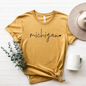 Michigan T-Shirt|  Michigan Gift for Women| Michigan State Shirt| Michigan Shirt| Michigan Gift| Michigan Apparel| Michigan Clothing