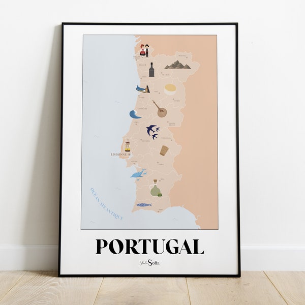 Affiche "Carte du Portugal"