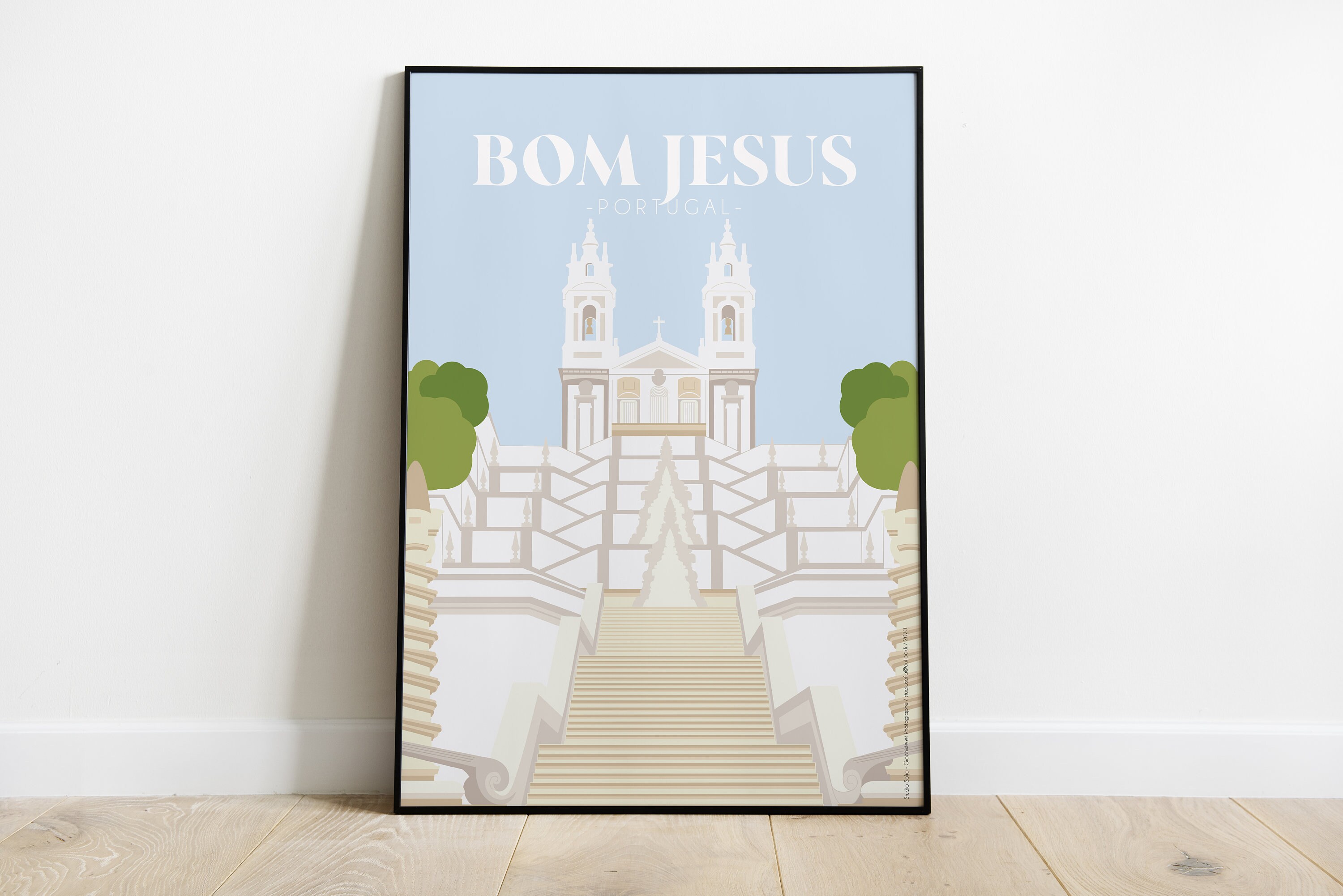 Travel Poster Braga - Affiche/Poster Bom Jesus Braga A3 A4 A5