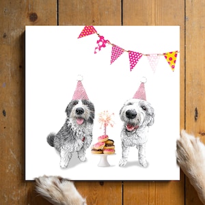 Biglietti d'auguri per il vecchio cane pastore inglese. Cani Dulux. Buon compleanno. Divertenti biglietti d'auguri per cani.