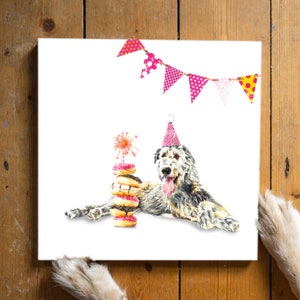 Ierse wolfshond hond verjaardagskaarten, hond verjaardagskaarten, gratis verzending naar VK