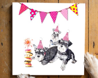 Miniature Schnauzer Birthday Card. Dog Birthday Cards, Happy Birthday, FREE DELIVERY to UK