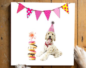 Golden Labradoodle Birthday Card. Dog Birthday Cards, Happy Birthday, FREE DELIVERY to UK
