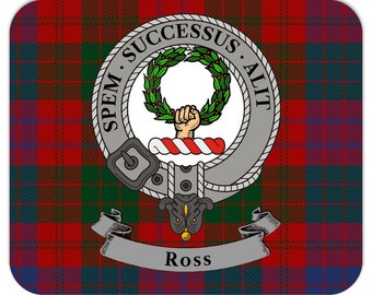 Ross Scottish Clan Black Leather /& Enamel Key Fob