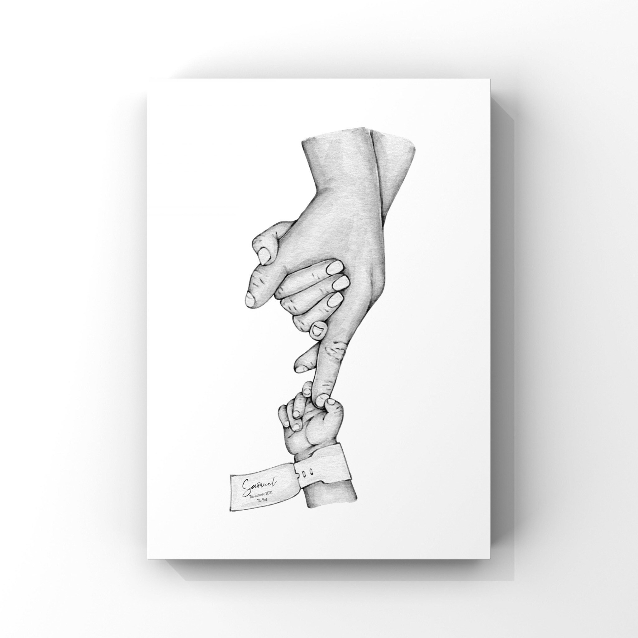 New Baby Gift Personalised Hands Print Personalised Gift Etsy UK