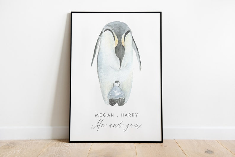 Personalised Family Print, Print Familie, Custom Print, Penguin Family Gift, Family Wall Art, Housewarming, New Home Gift, Family Penguins image 5