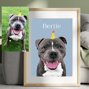 Retrato de mascota personalizado a partir de foto, impresión física, retrato de perro, retrato de gato, foto de perro personalizada, lienzo