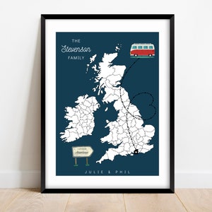 Cadeau personnalisé pour caravane, Carte à colorier, carte de voyage et aventure, coloriage, impression de voyage, caravane, camping, camping-car, camping-car