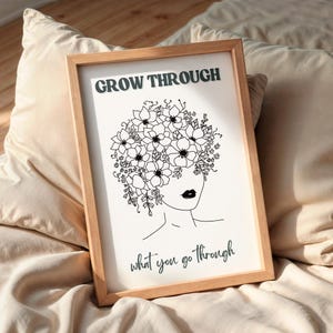 Psychische Gesundheit Druck, Selbstliebe Geschenk, Wachsen durch es, positive Wanddekor, Depression und Angst, Erholung Kunst, minimalistisches Design, abstrakt