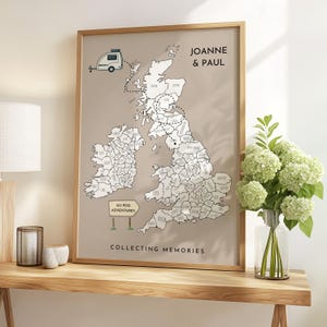 Personalised Caravan Gift, Colour in Map, Travel Adventure Map, Colouring In, Travel Print, Caravan, Camping, Motorhome, Campervan, Custom