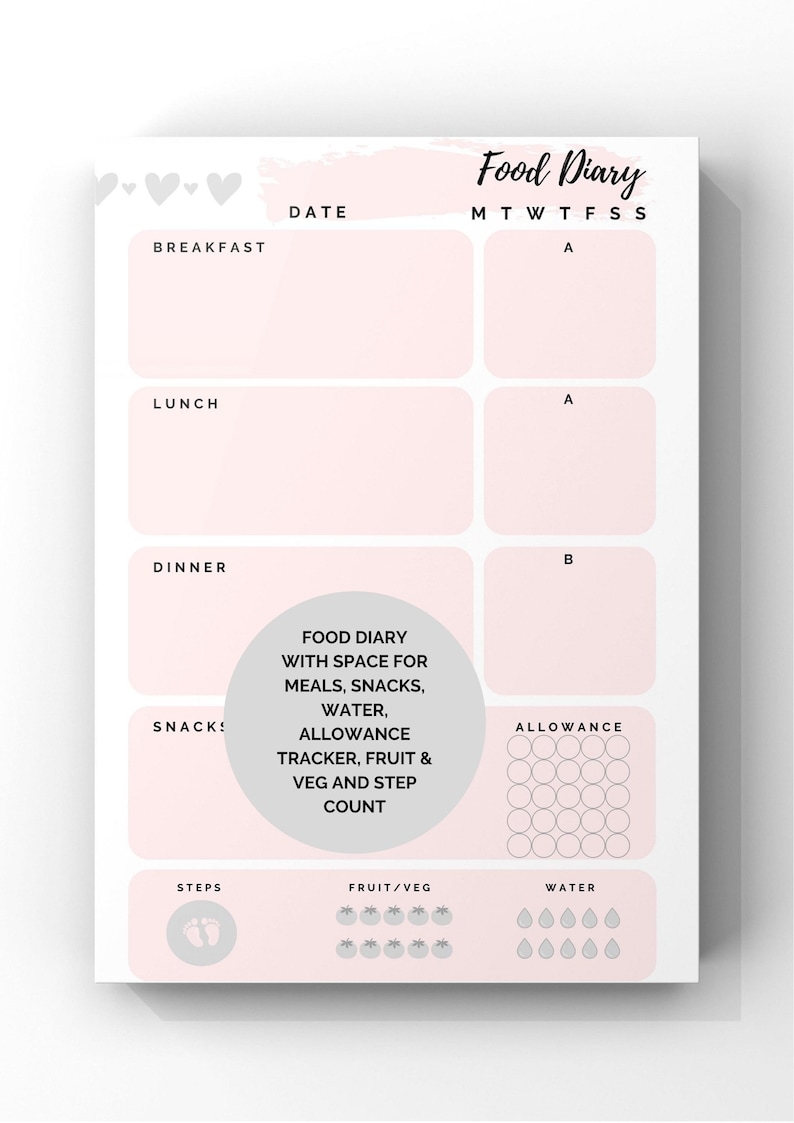 Printable Slimming World Food Diary and Journal Instant | Etsy Printable Slimming World Food Diary and Journal Instant | Etsy