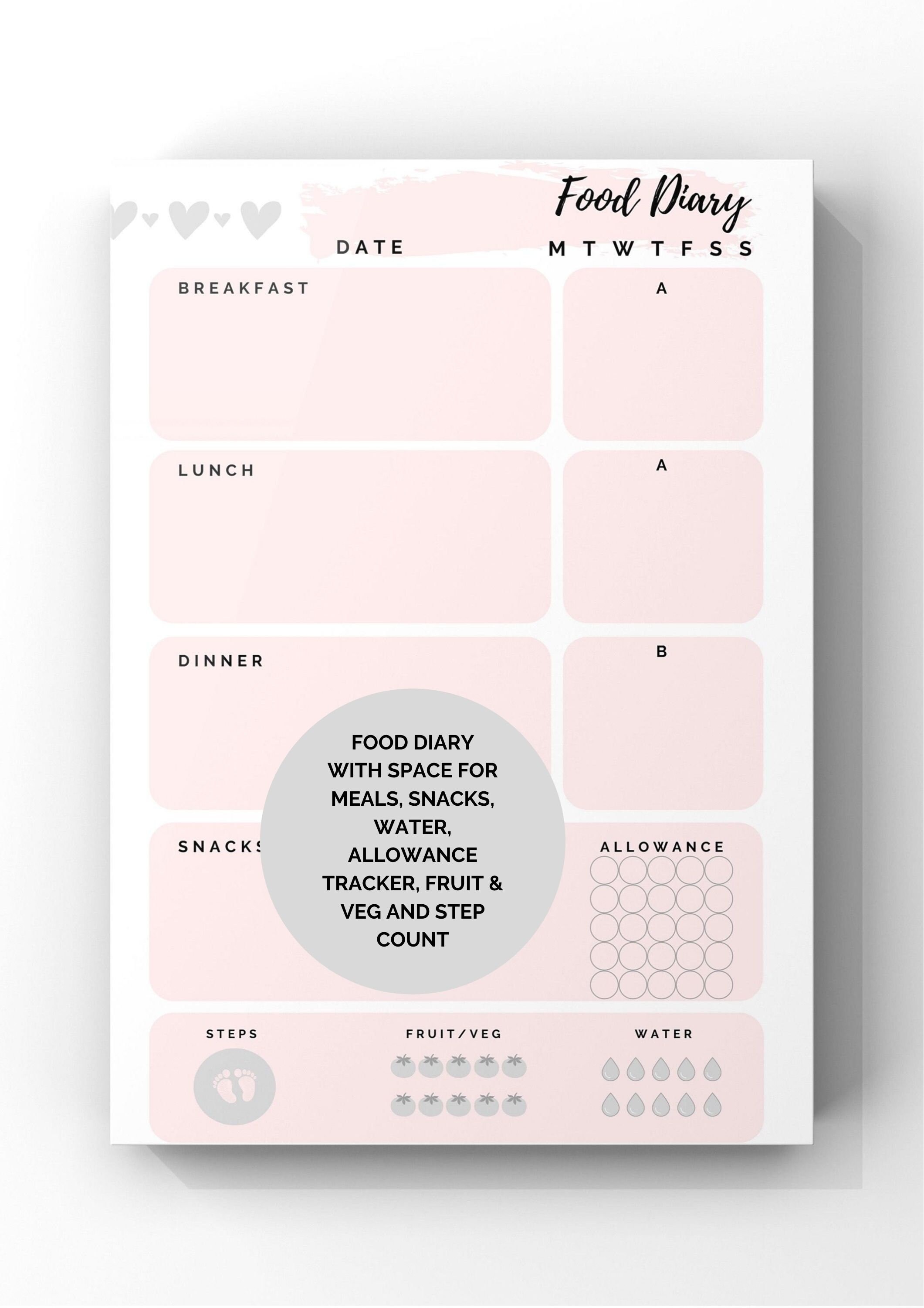Printable Slimming World Food Diary and Journal Instant | Etsy UK