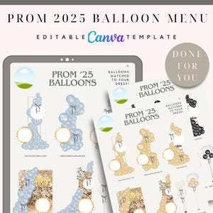 PROM 2025 Ballon-Menü, Ballon-Mockup-Vorlage, Ballon-Preisliste, Ballon-Dekor, Ballonkünstler, Event-Dekor-Ballon-Business-Menü