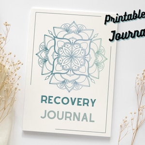 Printable Personalised Recovery Journal, 12 Step Program, Addiction Recovery, Instant Download, Alcoholics Anonymous, Just for Today, AA, NA
