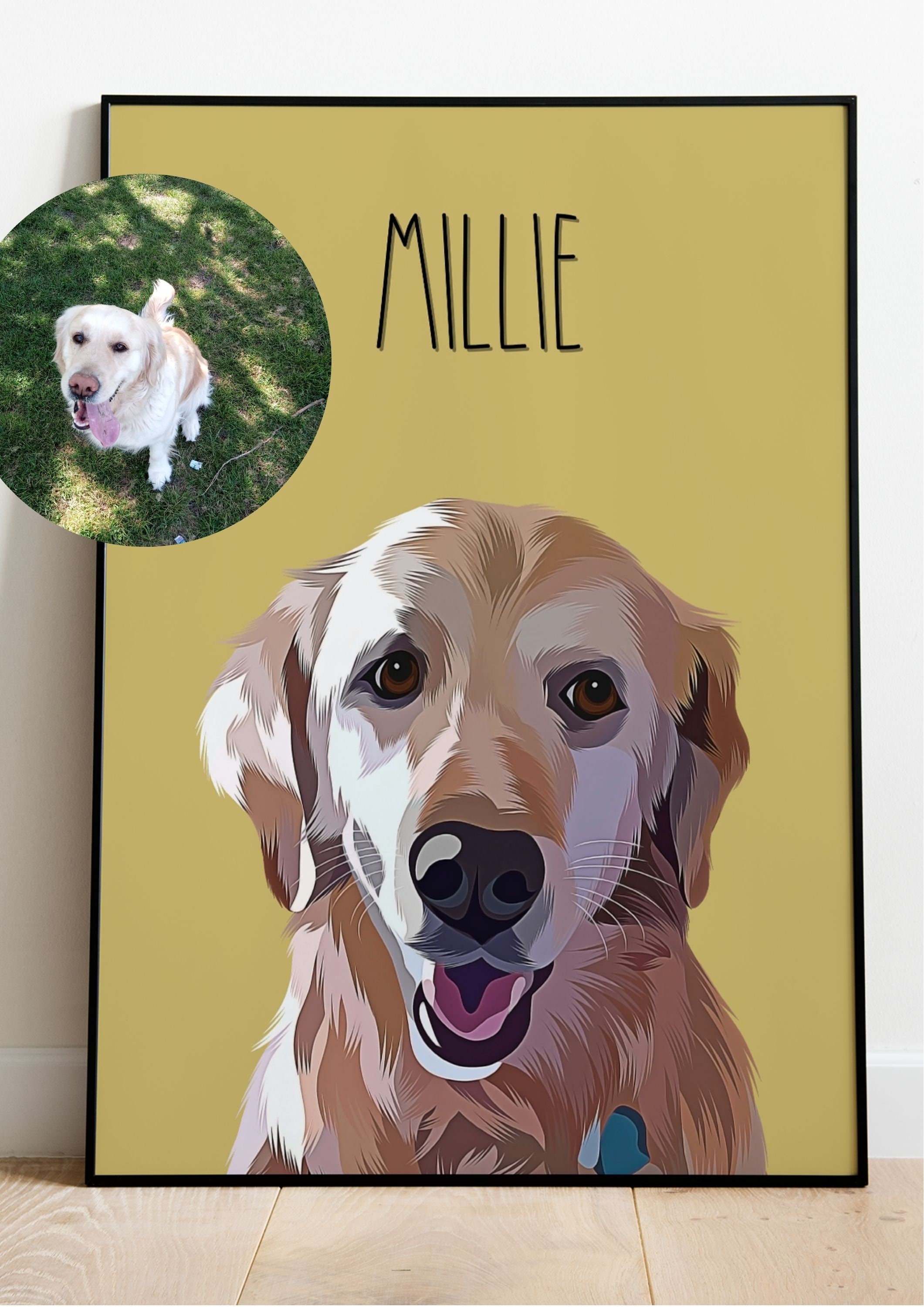 Custom Dog Portrait Personalised Dog Print Any Pet Portrait - Etsy UK
