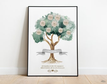 Mothers Day Gift, Personalised Family Tree Print, Grandparents Gift, Wedding Gift, Anniversary Gift, Home Gift, Family Names, Grandchildren