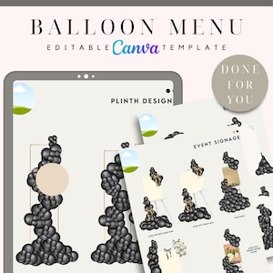BLACK GOLD Balloon Menu, Balloon Mockup Template, Balloon Price List, Balloon Decor, Balloon Artist, Event Decor Balloon Business Menu Canva
