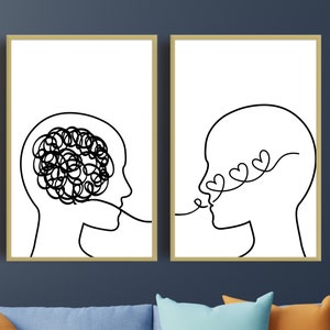 Therapist Office Decor Signs Counselling Posters Therapy Wall Art School Psychologist Print Pyscotherapy Quotes Mental Health Door