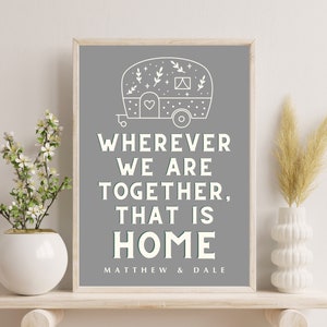 Regalo personalizzato per roulotte, regalo per caravanisti, regalo per avventure di viaggio, decorazione murale per roulotte, stampa di viaggio, roulotte, camper, furgone camperizzato