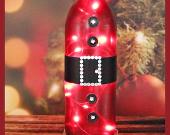 Santa-Christmas-Lighted Wine Bottles-Gift-Home Decor