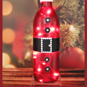 Santa-Christmas-Lighted Wine Bottles-Gift-Home Decor Santa