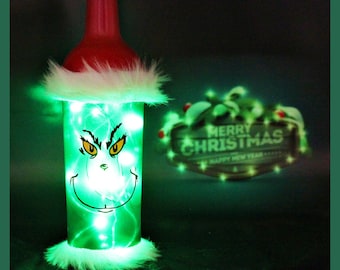 Christmas Monster-Lighted Wine Bottles-Christmas Gift-Christmas Décor-Christmas Centerpiece