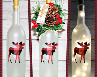 North American Resting Moose Wine Bottle Holder Christmas Gift /& Home Decor