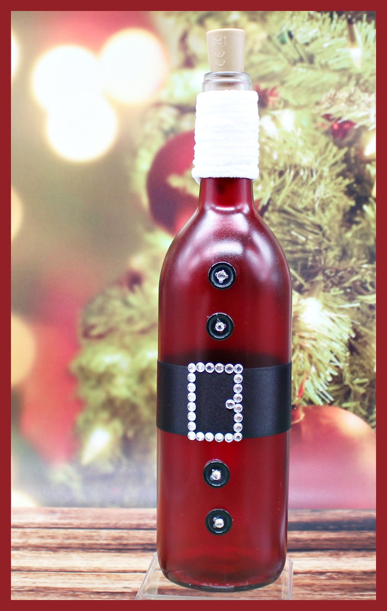 Santa-Christmas-Lighted Wine Bottles-Gift-Home Decor image 4