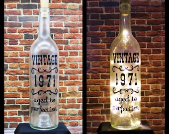 Vintage-Aged To Perfection-Birthday-Lighted Wine Bottles-Gift-Home Décor