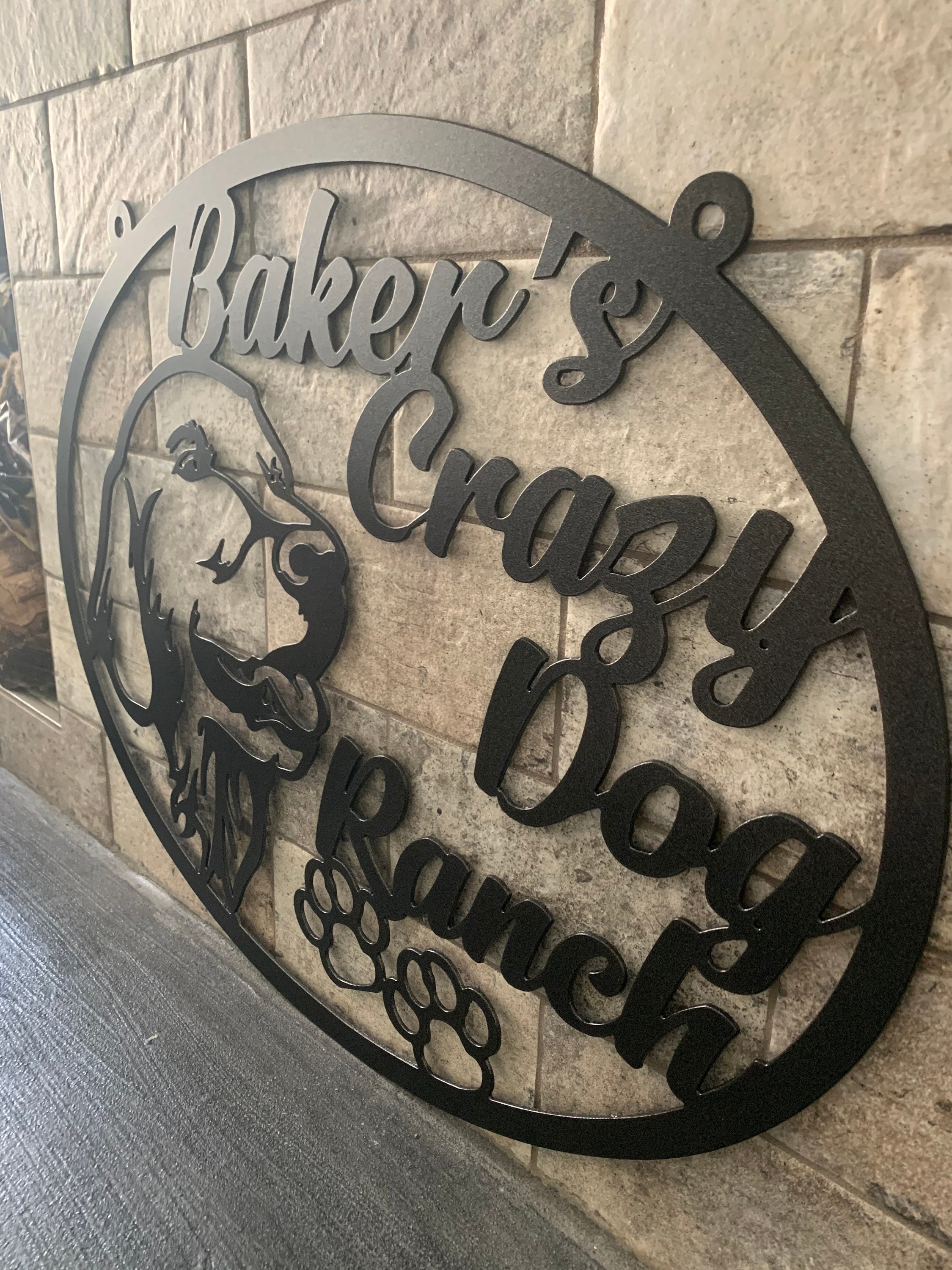 Custom Dog Name Metal Sign Etsy