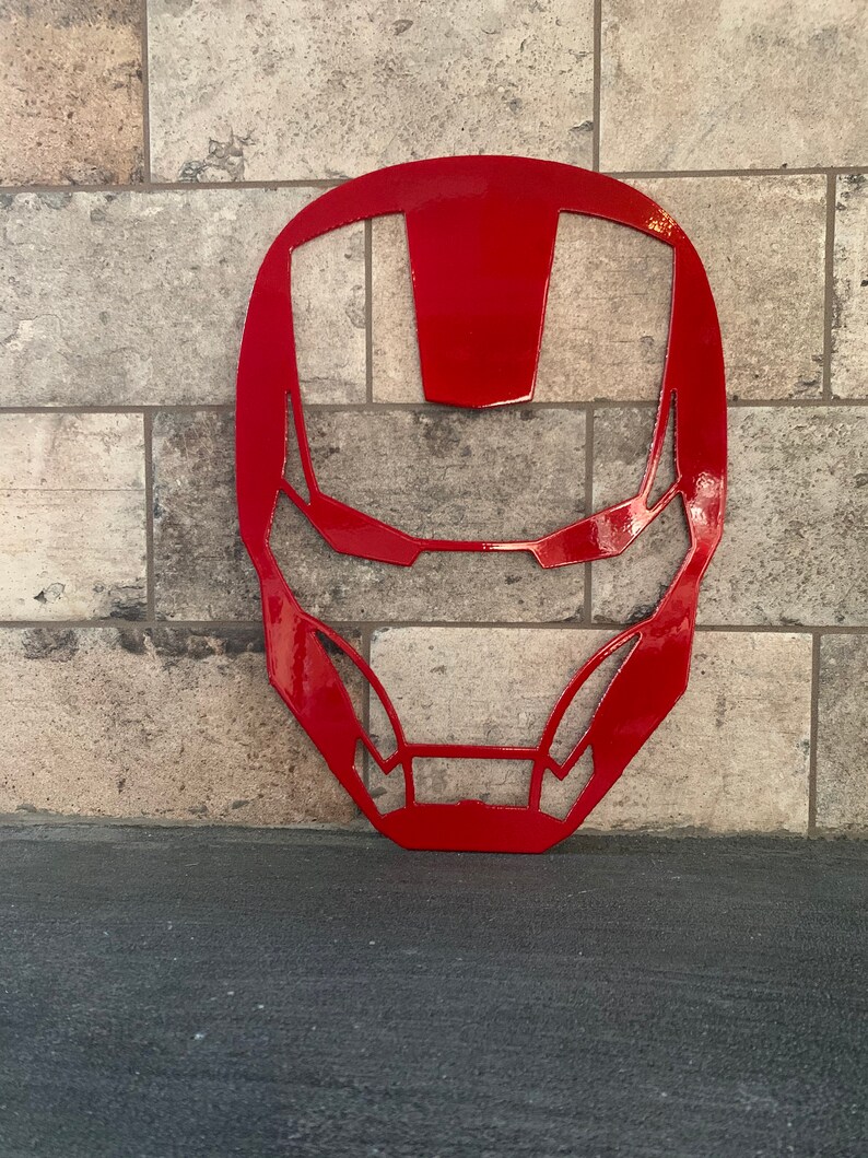Metal Ironman Mask Wall Art Etsy