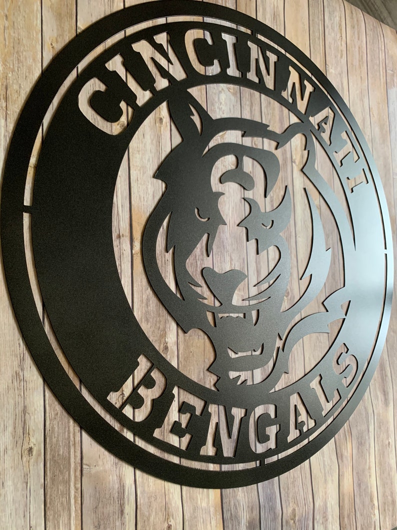 Custom Metal Cincinnati Bengals Sign Etsy