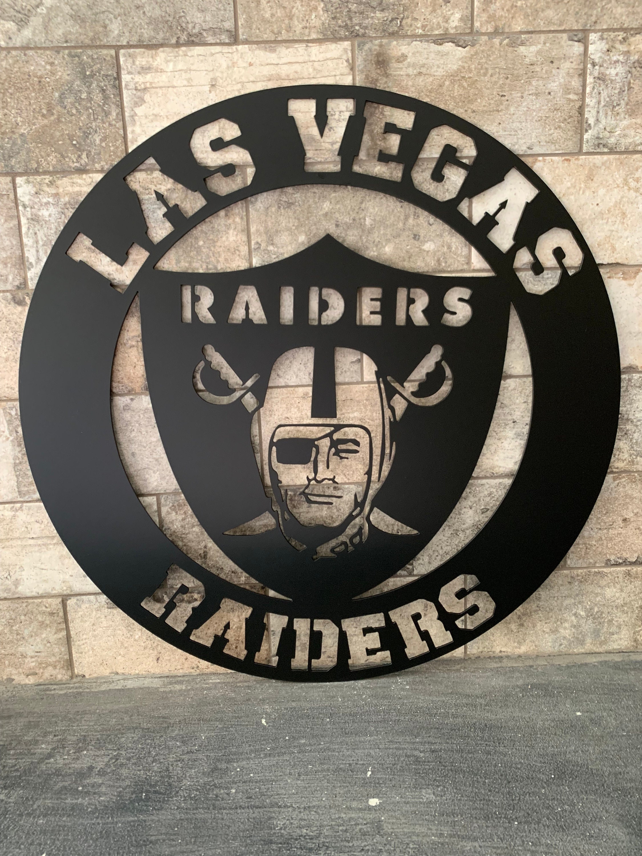 Las Vegas Raiders Metal Wall Art Raider Nation, Silver & Black, Wall  Decor Sign