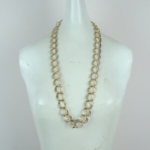 Vintage Chunky Chain Necklace 80s Gold Tone Double Chain Statement Necklace Long Necklace Simple Chic Cool Minimalist Basic Classic Minimal