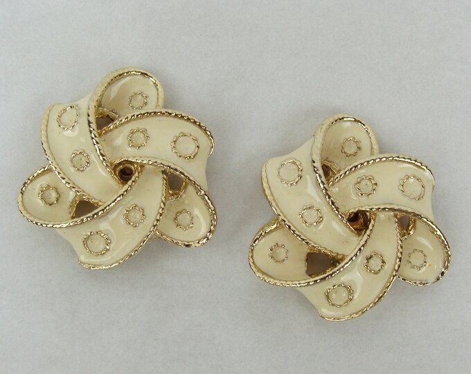Vintage Shoe Clips 60s Bluette Made in France Cream Goldtone Etsy