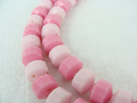Vintage Beaded Necklace 60s Pink Multi Strand Mod… - image 8