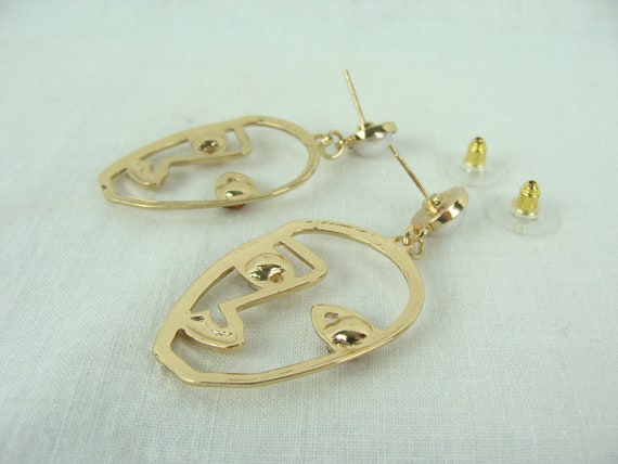 Vintage Face Earrings 90s Picasso Style Drop Earr… - image 8