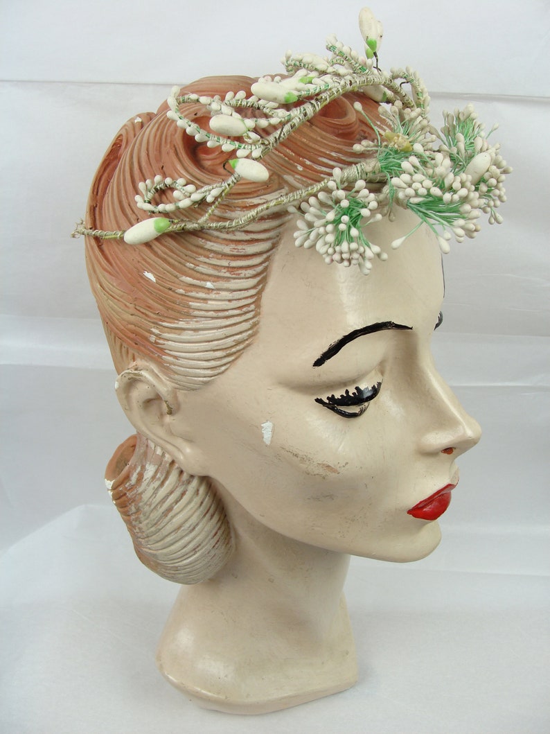 Vintage Wax Flower Bridal Crown 1920s Antique Floral Bridal Etsy