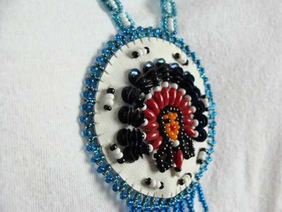 Vintage Native American Necklace 90s does 70s See… - image 4